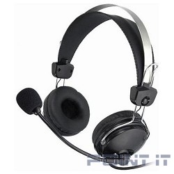 A4Tech HS-7P, Черный {Гарнитура стерео, монитор. типа, закрытые, рег. громкости с выкл, 20-20000Гц 32 Ом 97дБ, кабель, 3.5 jack 3 pin}