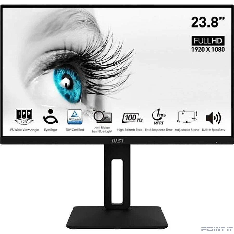 Монитор MSI 23,8'' PRO MP242AP Black, 16:9, IPS, 1920x1080, 4ms, 300cd, 100Hz, 1xVGA, 1xHDMI, 1xDP, SPK, HAS