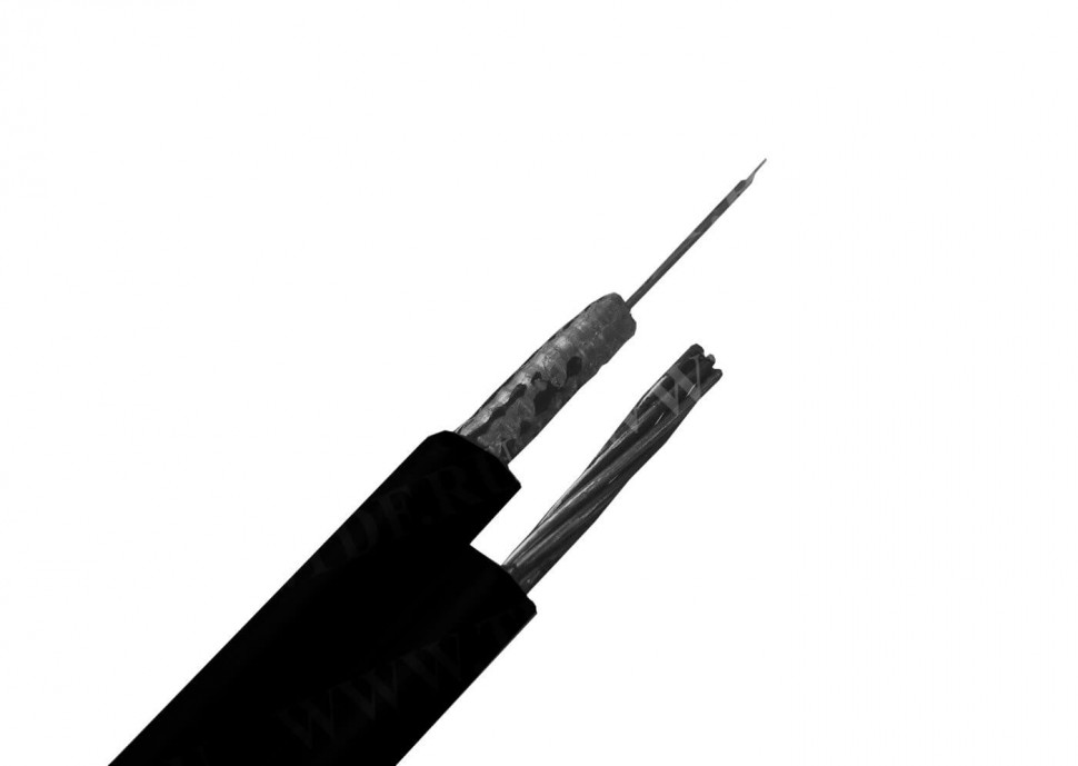 Кабель волоконно-оптический 8 (SМ - 9/125), наружный с тросом, бронированный, PE, черный, 2000м РАСПРОДАЖА