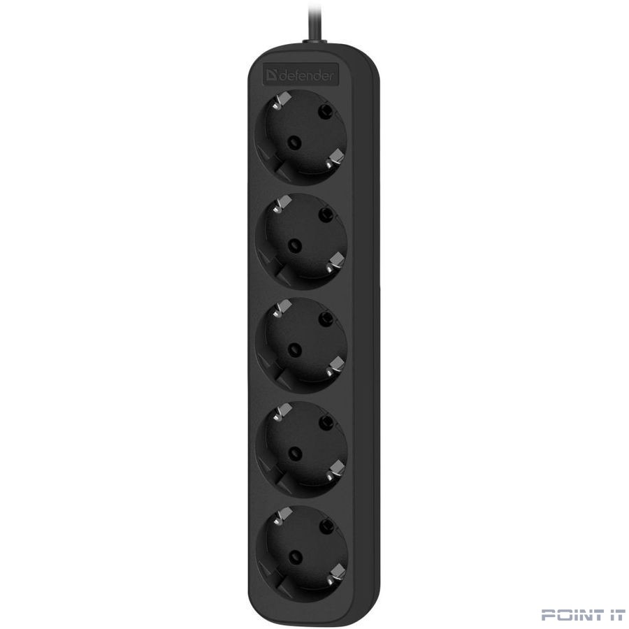 Defender Удлинитель M530 3.0 м, 5 розеток, черный [99330],с заземлением