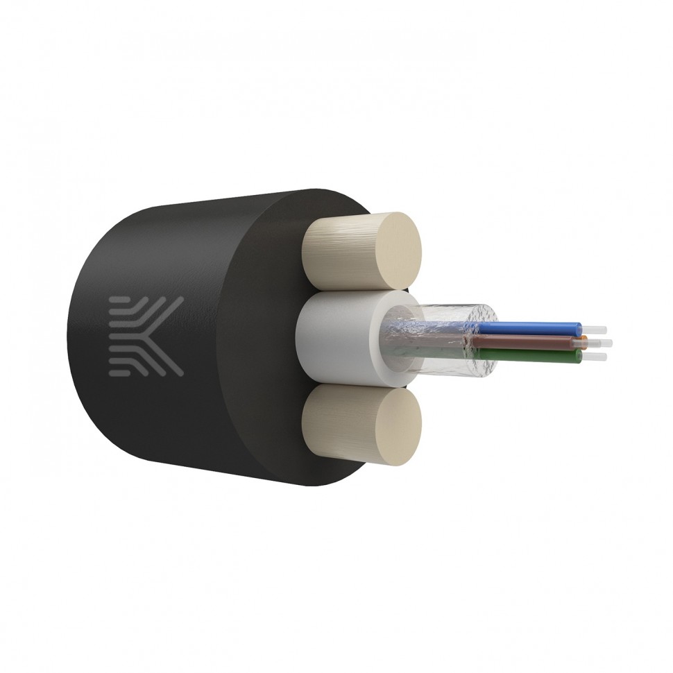 КОСТРОМАКАБЕЛЬ КОС-ОКД-4х657-ТП-3кН Дроп-кабель круглый, с центральной трубкой, усилен стеклопрутками, 4 волокна, SM 9/125, G.657.A1, полиэтилен, 3 кН