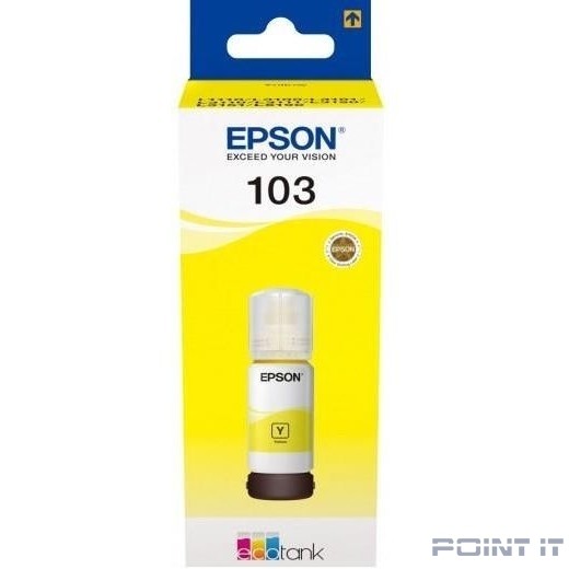 EPSON C13T00S44A Контейнер 103 с желтыми чернилами для L1110/L3100/3101/3110/3150/3151, 65 мл.(cons ink)