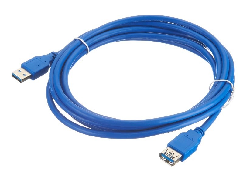 Кабель шт.USB A- гн.USB A 3.0 (3м), синий, NETKO Optima