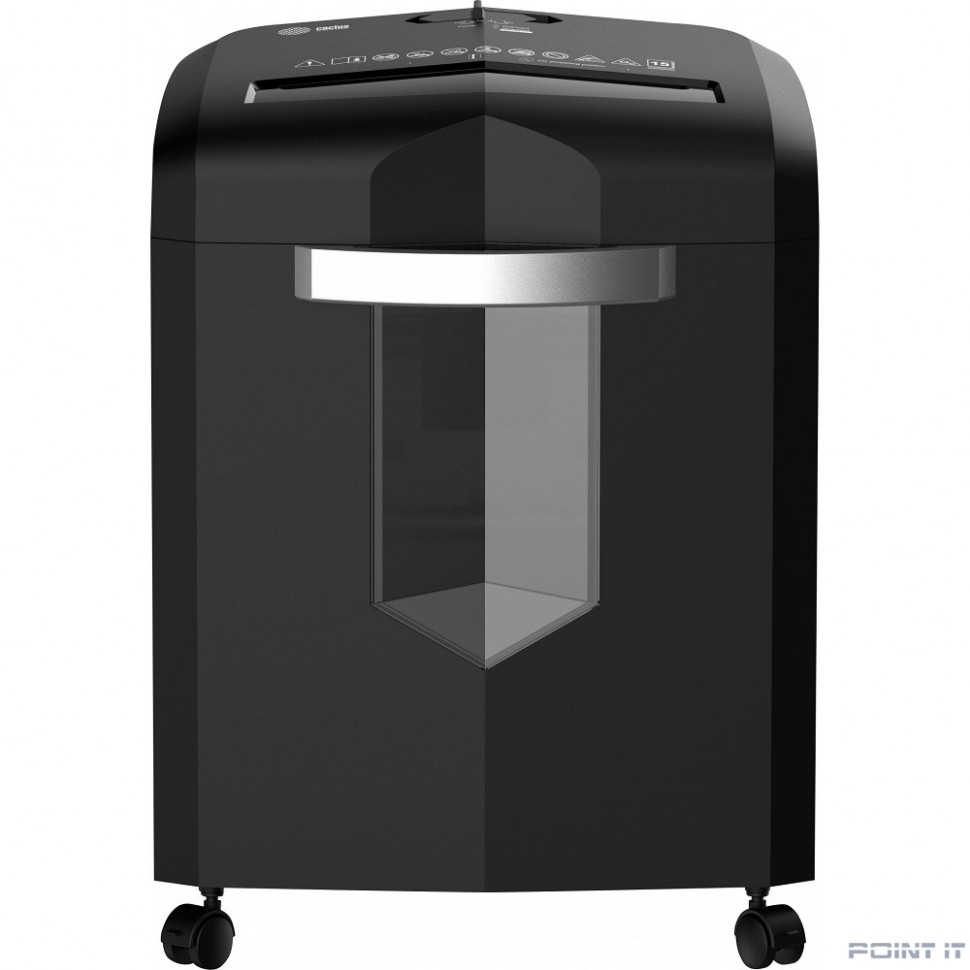 Cactus Шредер CS-SH-15-20-4X35 черный/серый (секр.P-4) перекрестный 15лист. 20лтр. скрепки скобы пл.карты CD