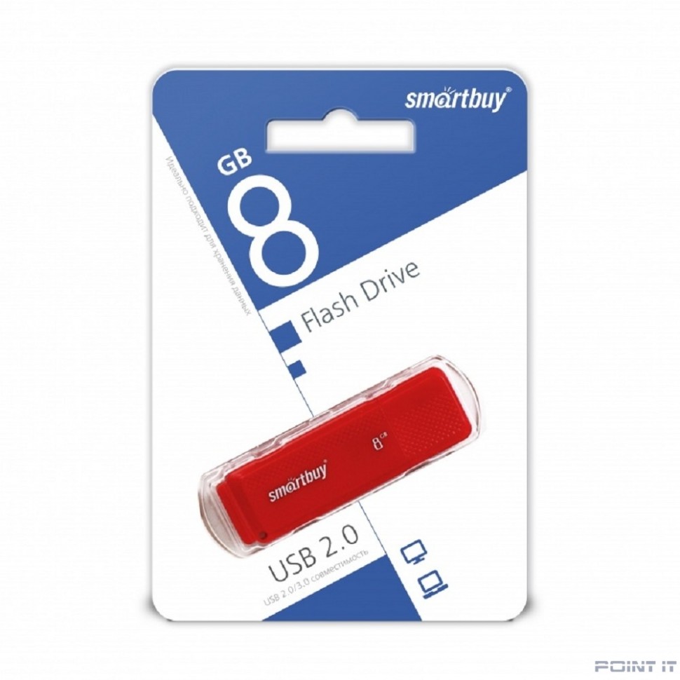 Smartbuy USB Drive 8GB Dock Red (SB8GBDK-R) UFD 2.0