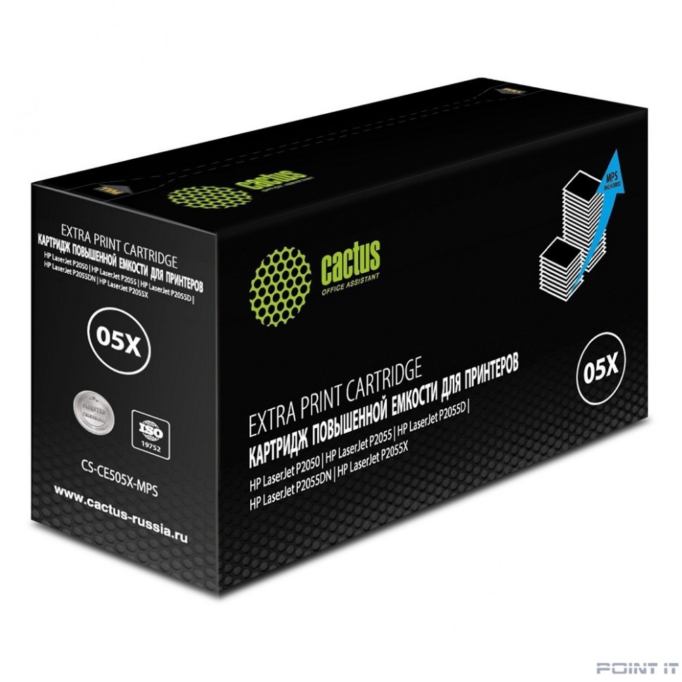 Картридж лазерный Cactus CS-CE505X-MPS черный (13000стр.) для HP LaserJet P2050 /P2055 /P2055D/ P205