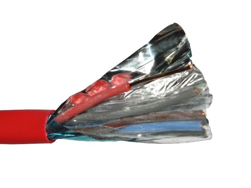 Кабель сигнальный NETKO, экранированный, КПСЭнг (А) - FRLS, 2*2*1.5мм2 (1.4мм) 200м, красный