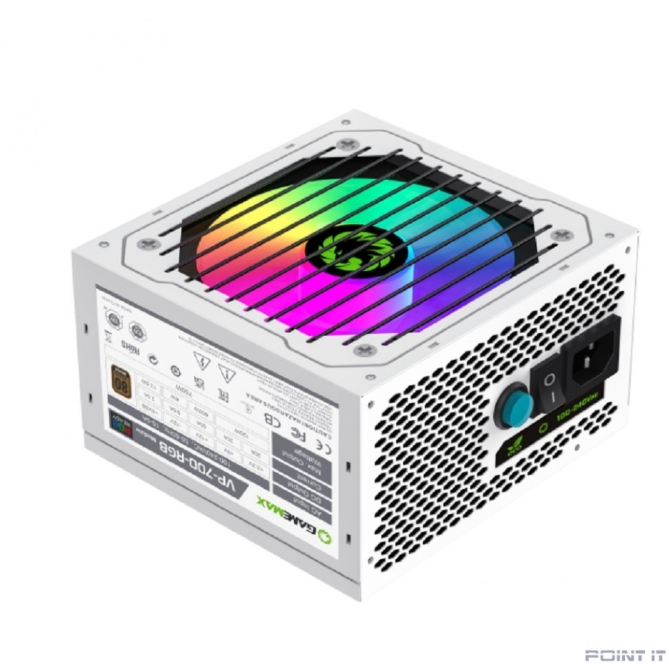GameMax Блок питания ATX 700W VP-700-RGB-MODULAR WHITE 80+, Ultra quiet