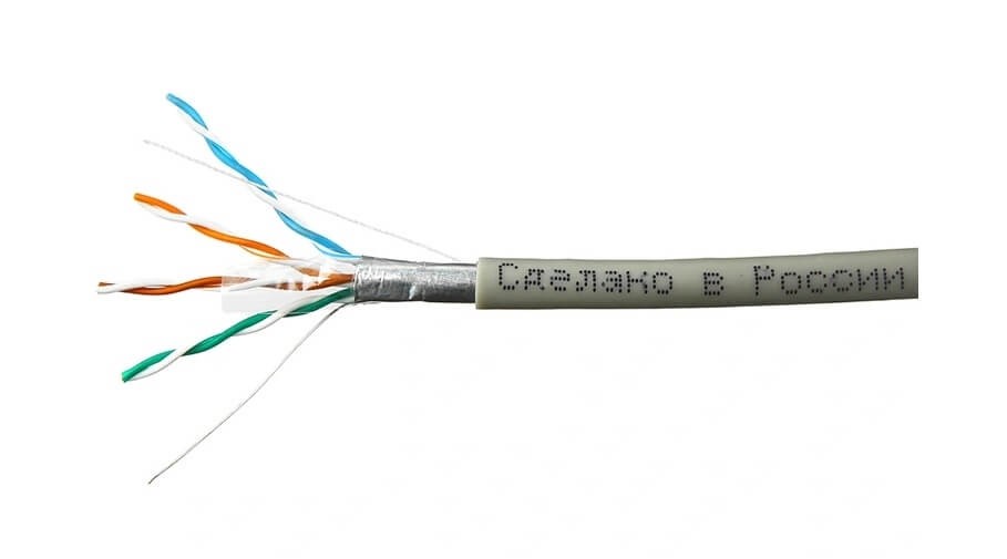 Кабель Skynet Premium FTP4 cat.5е, одножильный, 305м, Cu, Проходит Fluke тест, нг(А)-LSLТx, серый