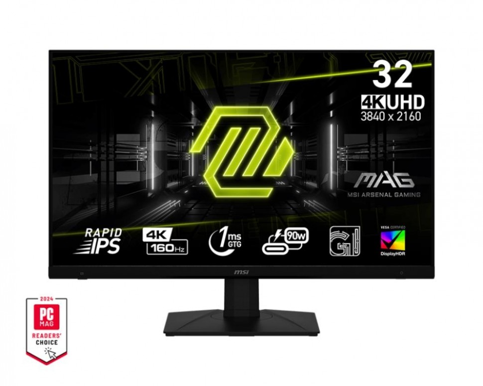 Монитор MSI 32'' MAG 322UPF Black, 16:9, IPS, 3840x2160, 1ms, 350cd, 160Hz, 2xHDMI, 1xDP, 3xUSB, 1xUSB-C, HAS