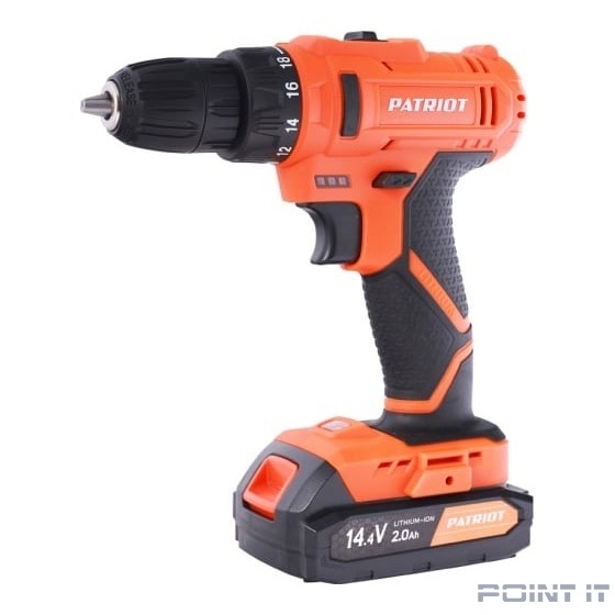 PATRIOT BR 147Li Дрель-шуруповерт аккумуляторная [180301147] { две АКБ Li-Ion 14,4В, 2,0 Ач, 2 скорости, кейс }