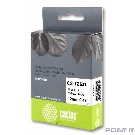 Картридж ленточный Cactus CS-TZ631 черный для Brother 1010/1260VP/1830VP/9700PC