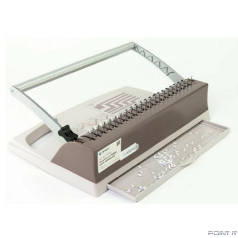 ГЕЛЕОС Переплетчик БП-9+ коричневый на пластиковую пружину,А4, ручная перфорация 9 листов, переплет макс до 170 л., глубина перфорации 2 мм