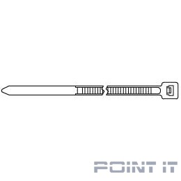 Hyperline GT-250IBC Стяжка нейлоновая неоткрывающаяся, безгалогенная (halogen free), 250x3.6мм, полиамид 6.6, -40°C - +85°C, черная, (100 шт)