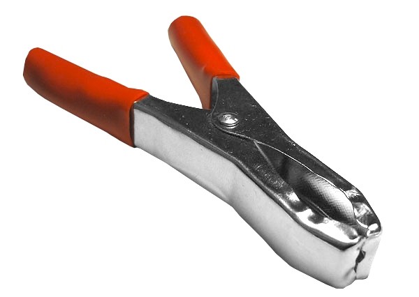 Зажим крокодил, 50A, красный, L=100±5мм, NETKO Optima