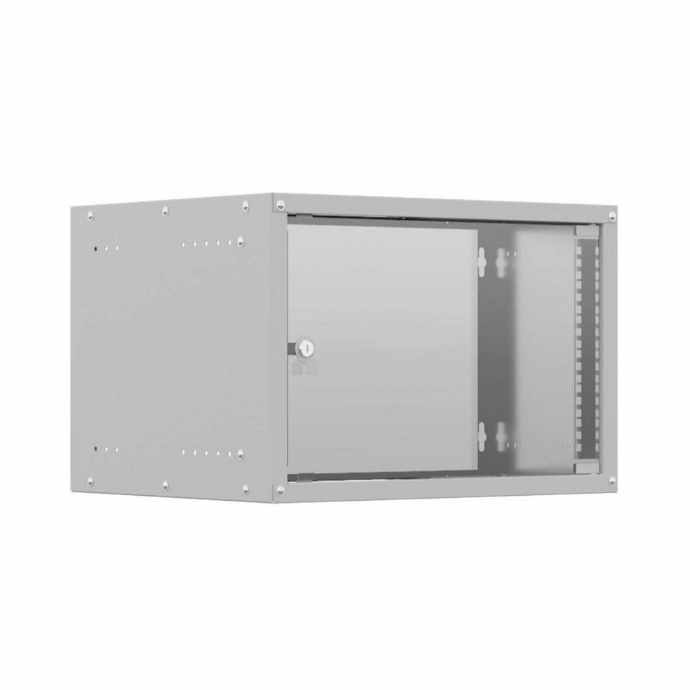 Шкаф настенный телекоммуникационный NTSS LIME 6U (Ш*Г*В 550*450*370) 19 разобранный, серый, стеклянная дверь