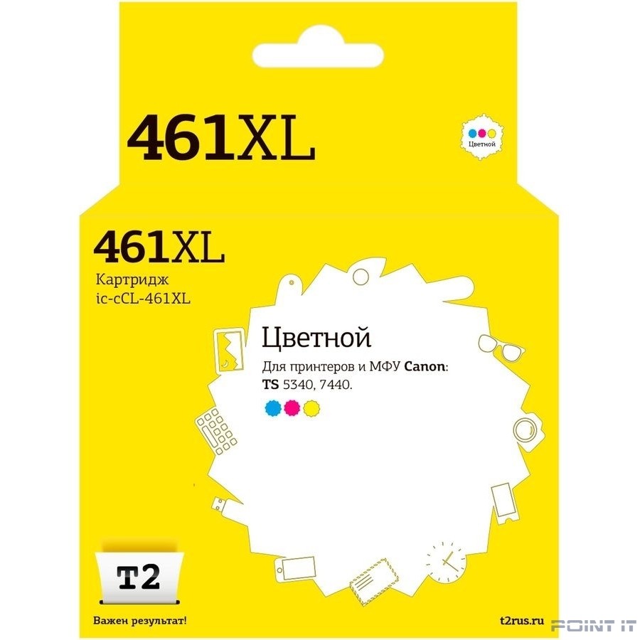 T2 CL-461 XL Картридж для Canon PIXMA TS5340/7740, цветной