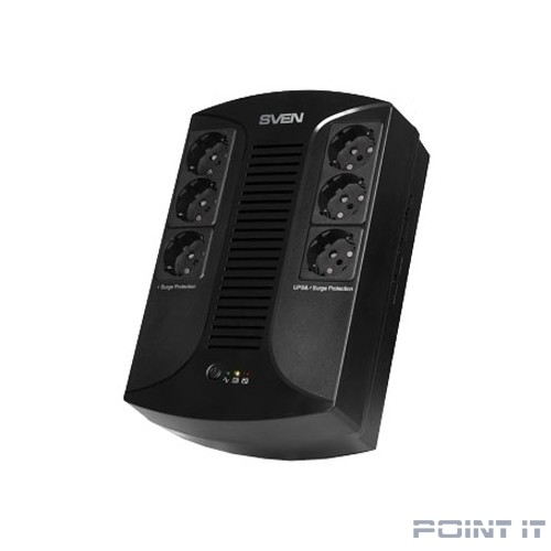SVEN Источник бесперебойного питания SVEN UP-L1000E, с 6 выходными розетками (3 с питанием от батареи +3 сетевой фильтр)