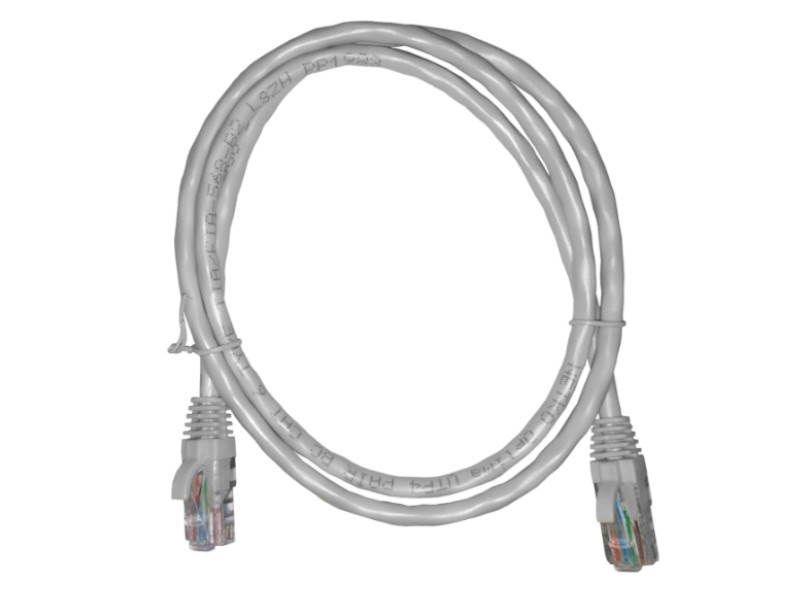 Патч-корд UTP4 rj45-rj45, cat.6, 1.0м, BC, LSZH, серый, литой коннектор NETKO Optima