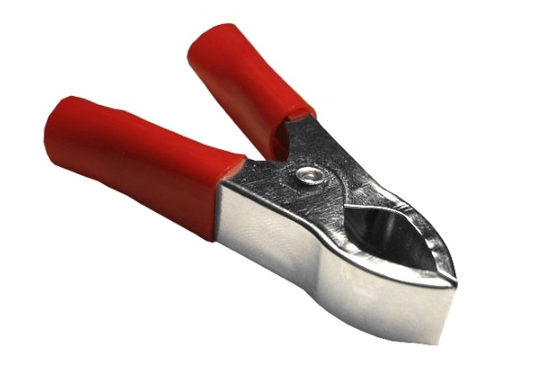 Зажим крокодил, 10A, красный, L=53±5мм, NETKO Optima