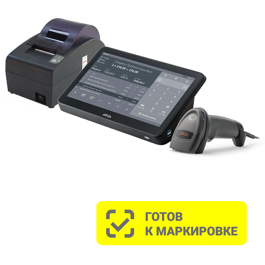 POS-система АТОЛ Mark Optima [АТОЛ 50Ф без ФН, POS-терминал 11.6, Windows 10 IoT, Frontol 6, сканер 2D SB2108 Plus]