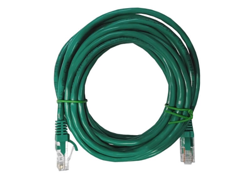 Патч-корд UTP4 cat 5e, 5,0м, ВС, LSZH, зеленый, литой коннектор NETKO Optima