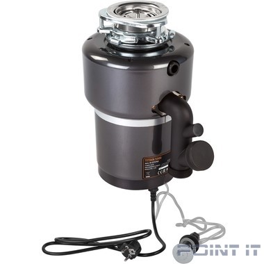 Bort Измельчитель пищевых отходов TITAN 5000 {560 Вт; 5,2 кг/мин; 3200 об/мин; 1400 мл; Нержавеющая сталь; набор аксессуаров 4 шт} [91275783]