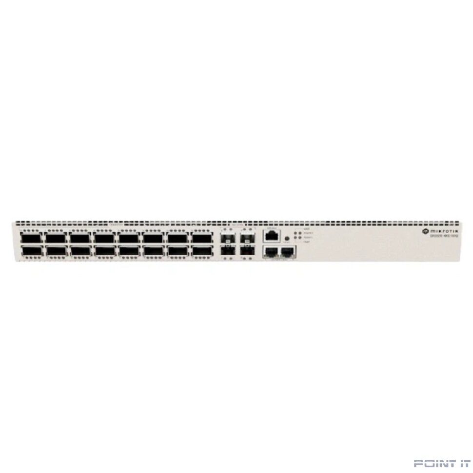 MikroTik CRS520-4XS-16XQ-RM Коммутатор, 2*RJ45 10Gbit, 4*SFP28 25Gbit, 16QSFP28 100Gbit, 4GB Ram, 4-core CPU, RouterOs L5