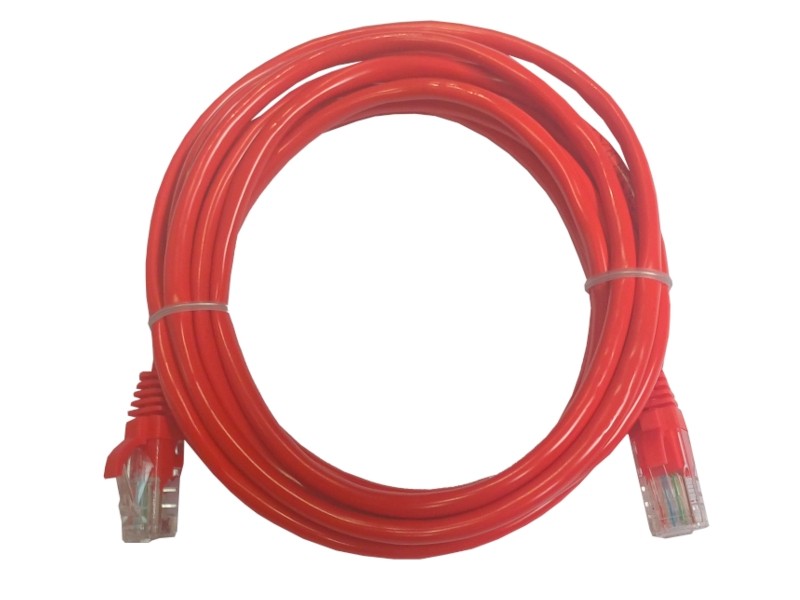 Патч-корд UTP4 cat 5e, 3,0м, ВС, LSZH, красный, литой коннектор NETKO Optima