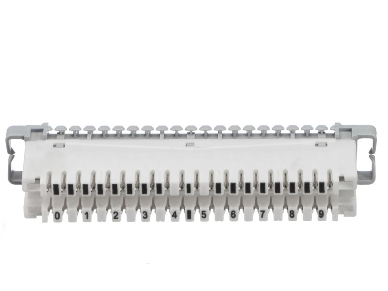 Плинт ТК размык., ABS, 10 пар, медь, нумерация (0-9), бело-серый NETKO Optima