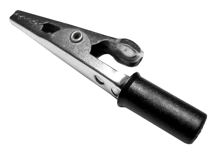 Зажим крокодил малый, 5A, черный, L=50±5мм, NETKO Optima