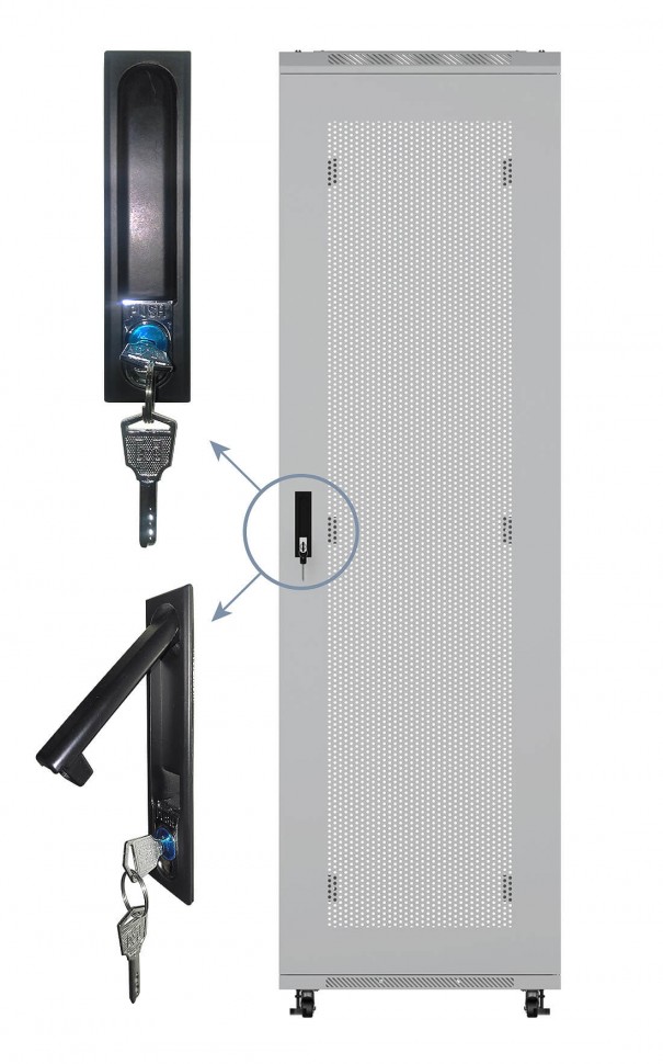 Дверь для шкафа серии Expert 18U Ширина 600, металлическая с перфорацией, серая, Netko