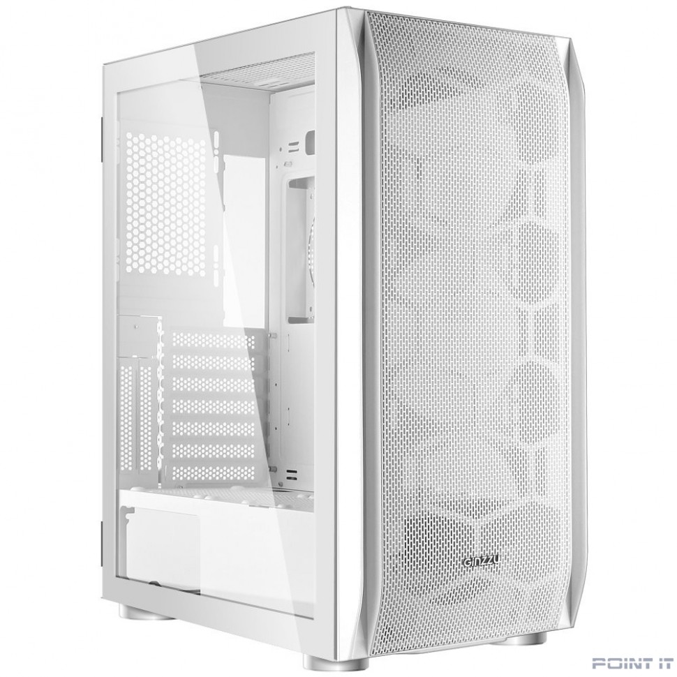 Ginzzu GL 185 White боковая дверца закаленное стекло на петлях на магнитах