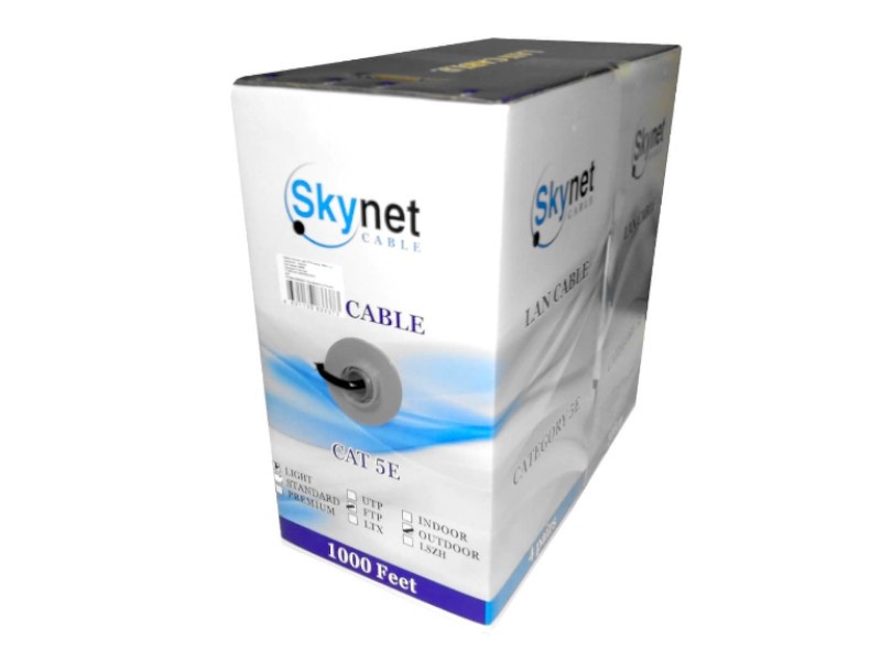 Кабель Skynet Light FTP4 cat.5е, одножильный, 305м, Cu, Проходит Fluke тест, для наружных работ, черный