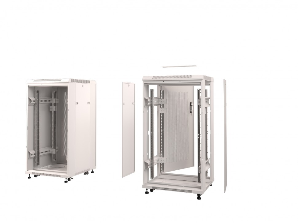 Шкаф напольный 18U серия Expert (600х800х983), напольный, БЕЗ ПЕРЕДНЕЙ ДВЕРИ, серый, разобранный Netko (упакован в 3 коробки)