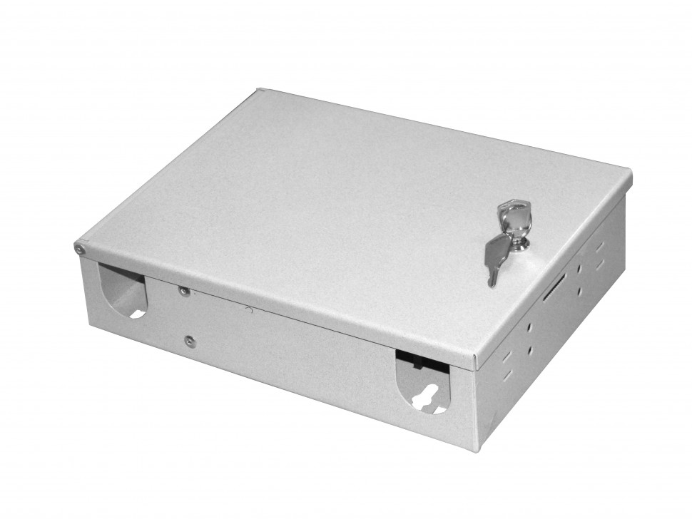 Корпус кросса оптического настенного КОН-8 FC Simplex, ложементдля КДЗС, с замком, металлический, (62*250*190мм), U-тип