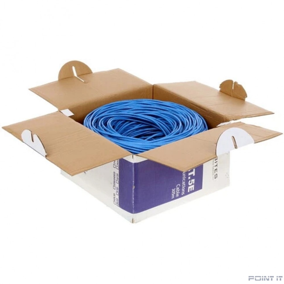 5bites Кабель Express US5525-305B-BL витая пара UTP / SOLID / 5E / 24AWG / 100% COPPER / PVC / BLUE / 305M