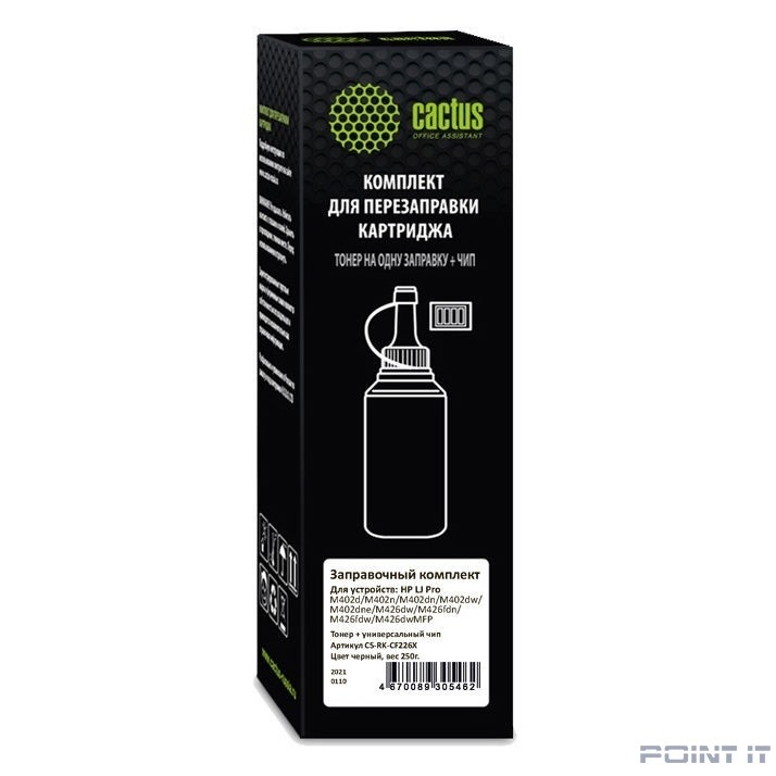 Тонер Cactus CS-RK-CF226X черный флакон 250гр. (в компл.:чип) для принтера HP LJ Pro M402/M426