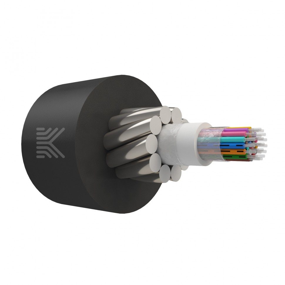 Кабель КОС-ОКБ-16хG.652.D-Т 8кН оптический в грунт с ЦТ, бронированный стальной проволокой G.652.D, 16 волокон, 8кН