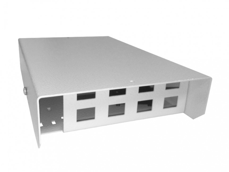 Коробка оптическая настенная 8 SC портов Simplex, ложемент для КДЗС, металлическая (180*120*40мм Г*Ш*В)