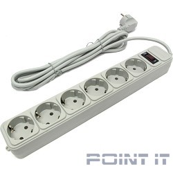 Exegate EX221230RUS Сетевой фильтр Exegate SP-6-3W (6 розеток, 3м, евровилка, белый)