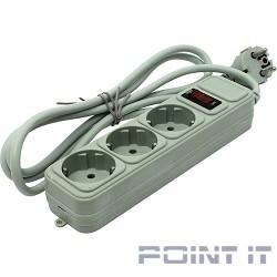 Exegate EX221177RUS Сетевой фильтр Exegate SP-3-1.8G (3 розетки, 1.8м, евровилка, серый)