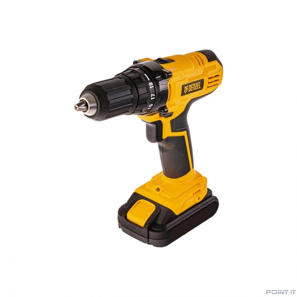 Denzel Дрель-шуруповерт аккумуляторная CDL-IB-18-02, Li-Ion, 18 В, 2 акк. [26113]