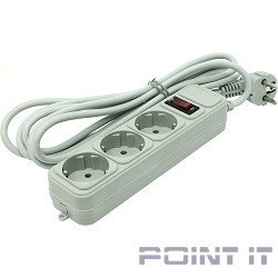 Exegate EX221180RUS Сетевой фильтр Exegate SP-3-3G (3 розетки, 3м, евровилка, серый)