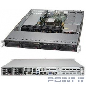 Supermicro SYS-5019P-WTR Сервер.платформа 1U 1xS3647 TDP205W 4LFF 2x10GbE 2xFH 1xLP 2x500W