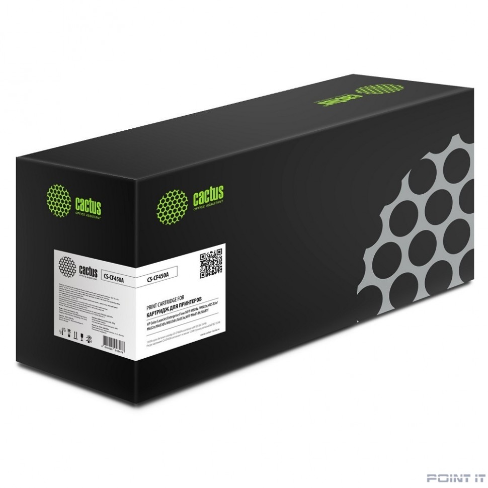 Картридж лазерный Cactus CS-CF450A черный (12500стр.) для HP Color LJ Enterprise M652dn/M653dn/M681dh