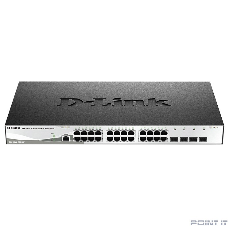 D-Link DGS-1210-28X/ME/B1B Управляемый L2 коммутатор с 24 портами 10/100/1000Base-T и 4 портами 10GBase-X SFP+