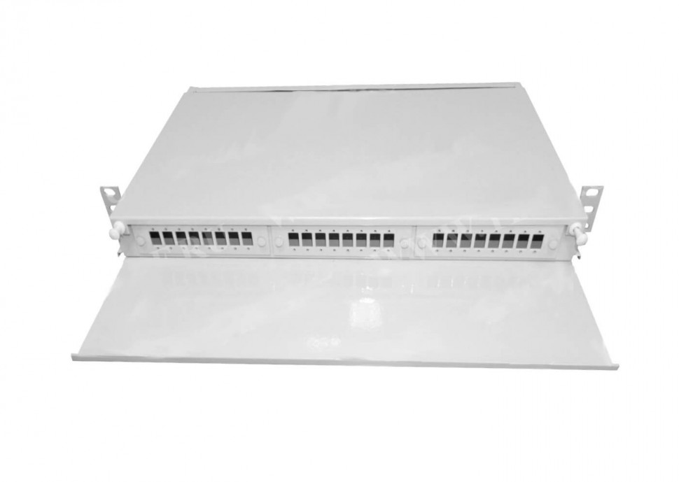 Корпус кросса оптического в стойку 19 24 SC порта Simplex, 1U, со съемными патч панелями, пустой, металлический РАСПРОДАЖА