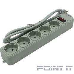 Exegate EX221173RUS Сетевой фильтр Exegate SP-5-1.8G (5 розеток, 1.8м, евровилка, серый)