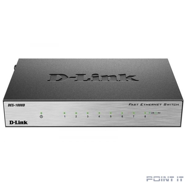 D-Link DES-1008D/L2B Неуправляемый коммутатор с 8 портами 10/100Base-TX